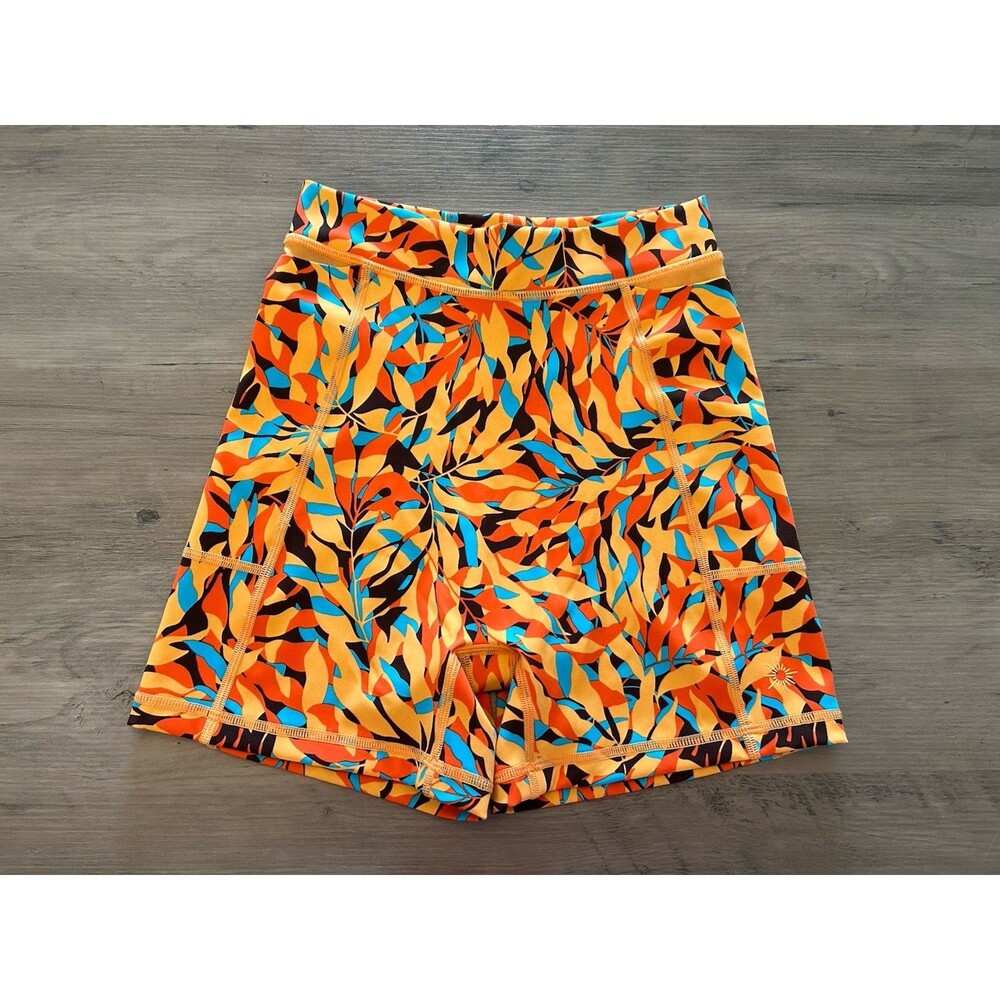 Offline by Aerie Shorts Workout Bike Womens Size S Orange Camo Pockets